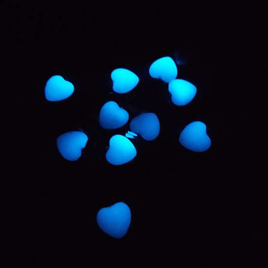 Karanlıkta Işıldayan Mavi Kalp Kolye Ucu - KLCKL1055