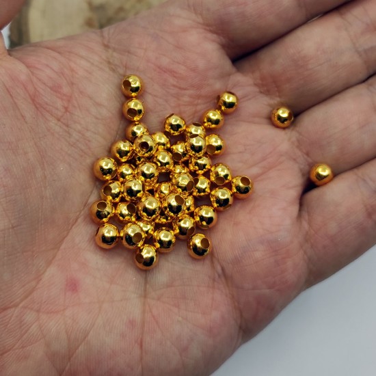 30 Adet 6 MM Gold Bileklik Kolye Takı Ara Aparat Malzeme - KLCTK0034